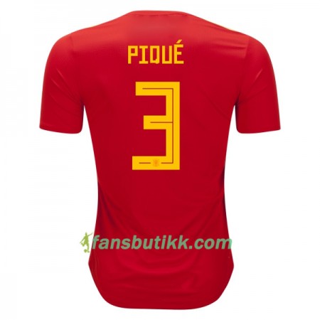 Fotball-VM 2018 Spania drakt Pique 3 Hjemmetrøye